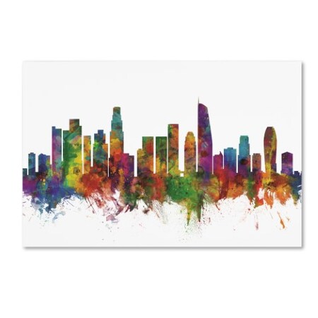 Michael Tompsett 'Los Angeles California Skyline II' Canvas Art,22x32
